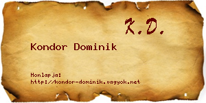 Kondor Dominik névjegykártya